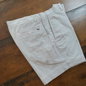 Polo Ralph Lauren Shorts Mens 34 Blue White Pinstripe Cotton Chino Casual 7 inch